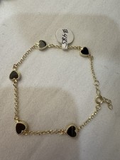 REAL ITALIAN 14k GOLD HEART BRACELET SIZE 7