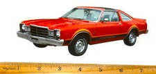 1976 Plymouth Volare ROAD RUNNER Red Color Die Cut Vinyl Novelty Decal Sticker