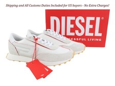 DIESEL S-Racer LC Men Sneakers EU42 Light White Leather Laced Trainers RRP195 I