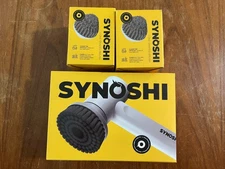 SYNOSHI Rechargeable Battery Power Spin Scrubber NEW + 4 Extra  Accessory Heads