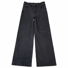 Pantalones de mezclilla Gap de pierna ancha tiro alto para mujer 30/10 negro gris oscuro