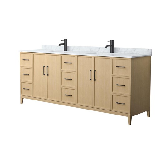 Wyndham Collection WCH717184D-CM-UNSMXX Elan 84" - White Oak / Matte Black