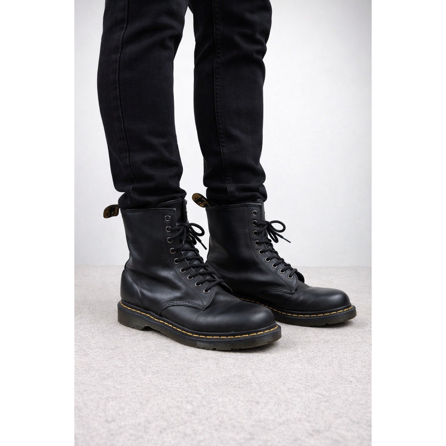 Dr Martens 1460 Black Leather Lace Up Boots Men's Size 10