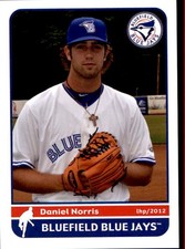2012 Bluefield Blue Jays Grandstand 27 Daniel Norris Johnson City Tennessee Card
