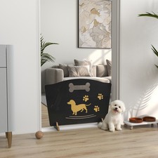 Wooden Dog Stopper, Dog Barrier, Freestanding Pet Gate for Stairs, Patio, Indoor