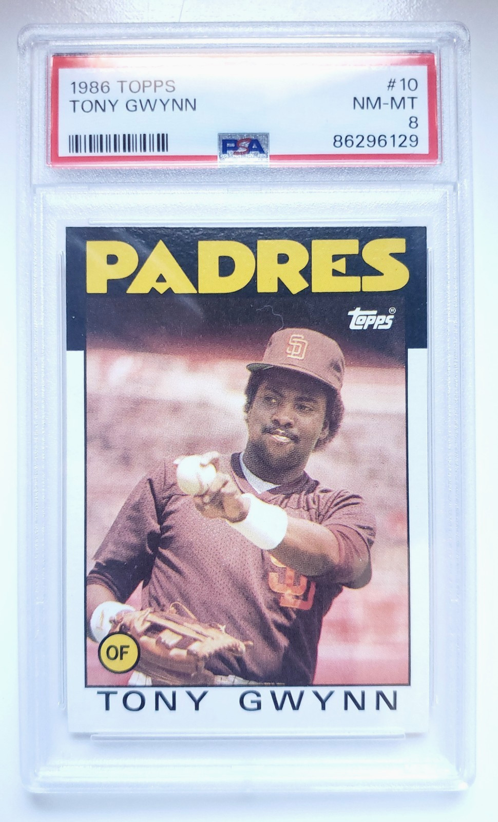 1986 TOPPS #10 TONY GWYNN PADRES HOF PSA 8
