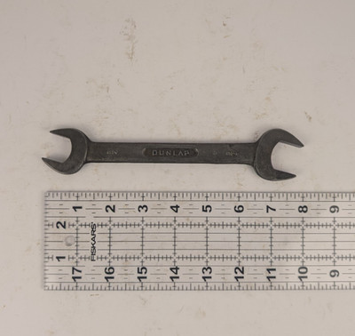 Vintage Dunlap 7/16'' x 1/2'' Double Open-End Wrench   Forged in USA   Sears