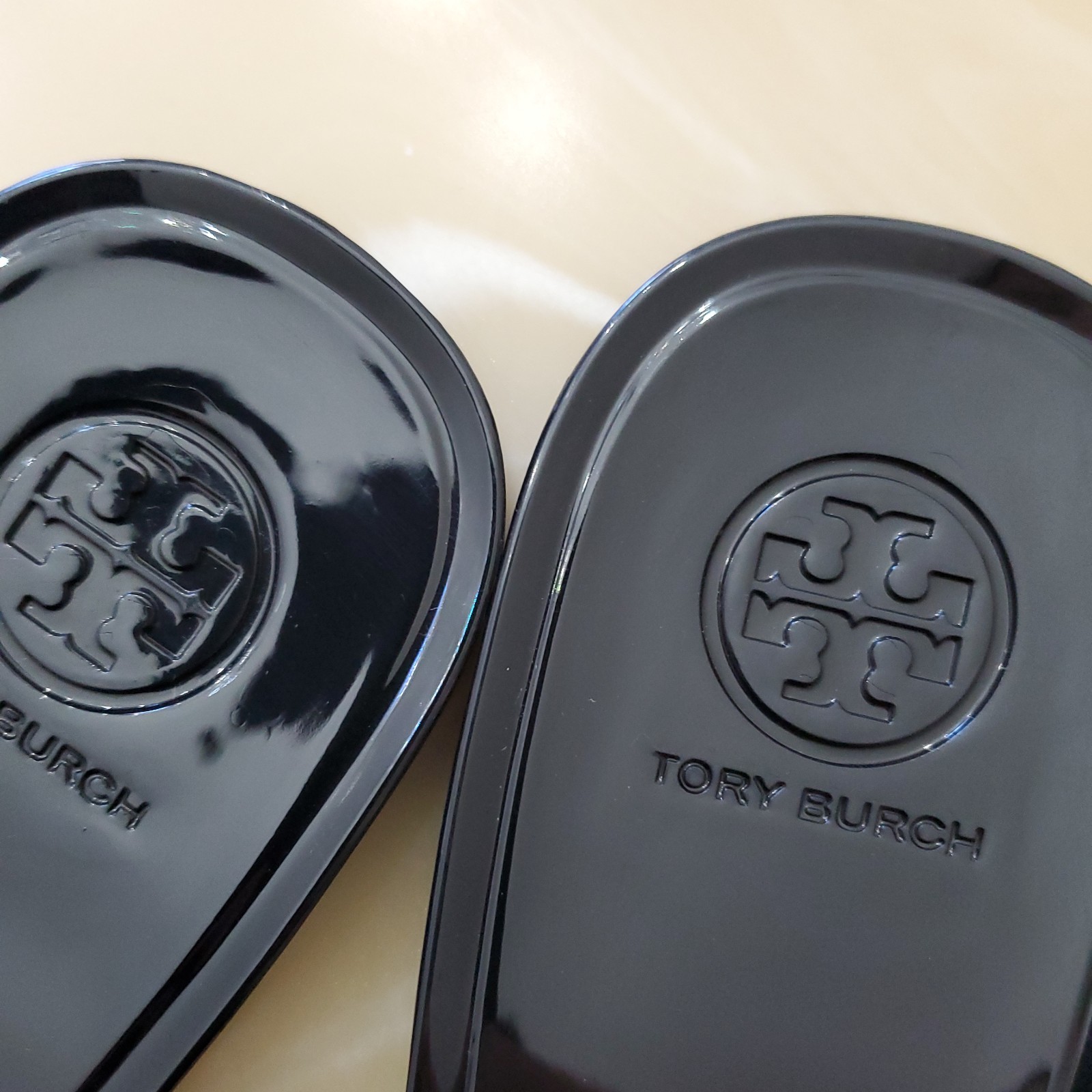 Tory Burch Miller Jelly Thong Sandal in Black with Gold-toned Logo Medallion 8 thumbnail 10