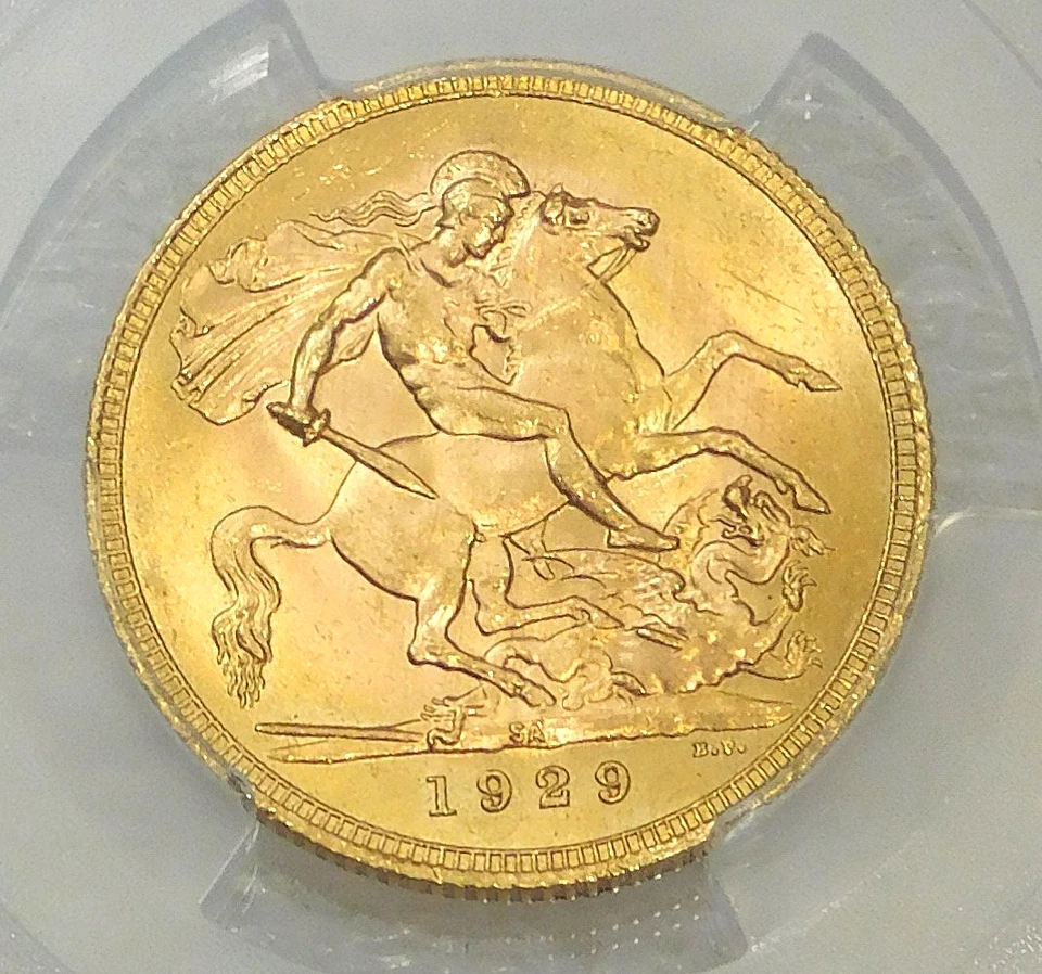 1929 SA George V Gold Sovereign PCGS MS64 PQ Luster Just Graded New Holder #K360 - Image 4 of 4