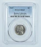 1947 Jefferson Nickel Boston Collection MS65 PCGS Blue Label