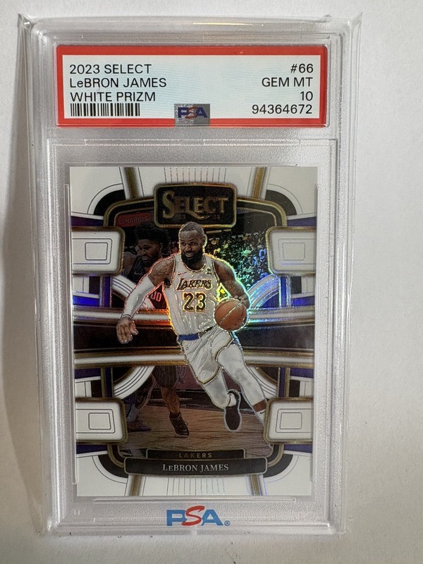 23-24 Panini Select Concourse LeBron James #66 - White Prizm 135/149 - PSA 10