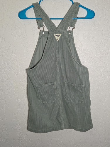 Oshkosh Girl Dress 12 Green Corduroy Overalls Mint Green - Picture 4 of 6