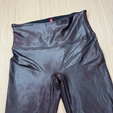 Spanx Faux Leather Leggings High Rise Burgundy Wine Women  s Size Medium
