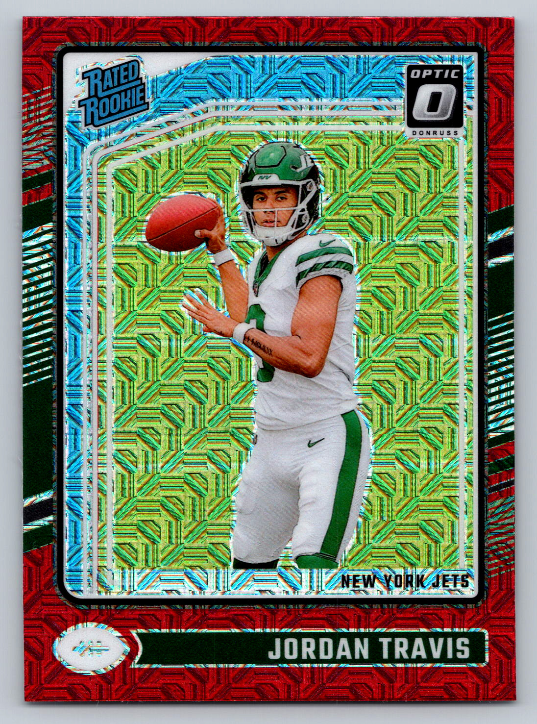 2024 Optic Jordan Travis #260 Rated Rookie Red Mojo
