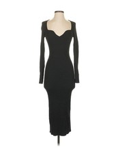 H&M Size L Ribbed Bodycon Midi Long Sleeve Dress “Little Black Dress”