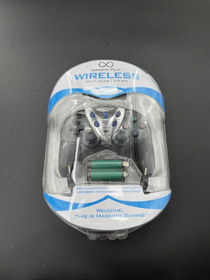 Vintage Intec Wireless PlayStation 2 Controller Rechargeable Blue Package Sealed - Image 2 of 4