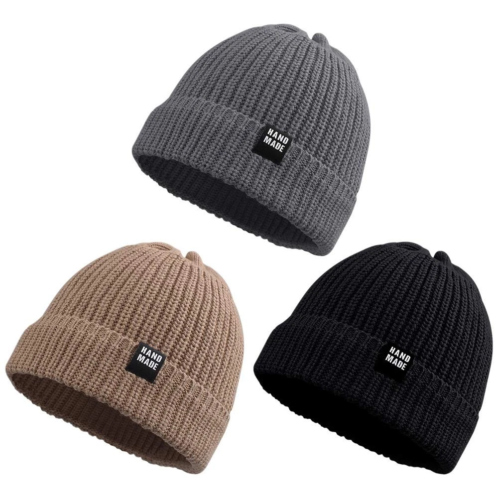 Simple Knitted Baby Beanie Hip-Hop Boys Winter Hat Toddler Kids Bonnet for Gi...