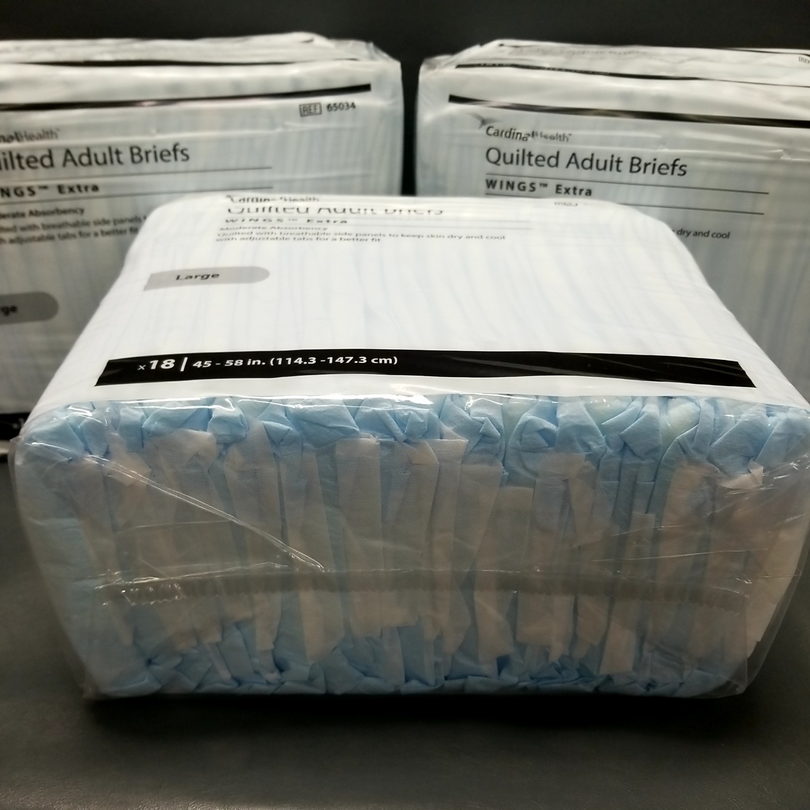 HUGE LOT Cardinal Health Quilted Adult Briefs Moderate Sz Large 3 Packs of 18