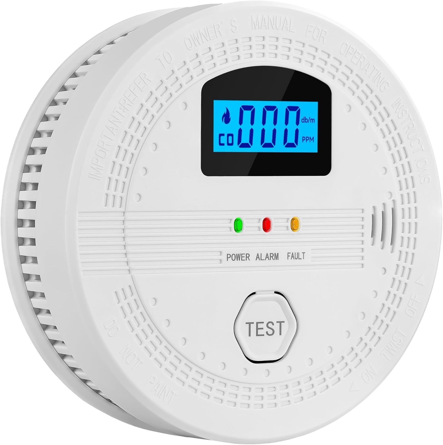 Smoke CO Detector Combo, Portable Digital Display, Battery Powered