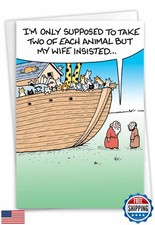 NobleWorks - 1 Funny Birthday Card Cartoons - Hilarious Comic Humor, Notecard
