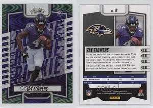 2023 Panini Absolute Rookies Green Waves /50 Zay Flowers #111 Rookie RC