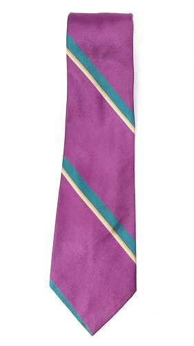 Vintage 1980s Polo Ralph Lauren 100% Silk Purple Striped Neck Tie ~ Made In USA