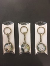 White Squirrel Brass and Glass Key Chain