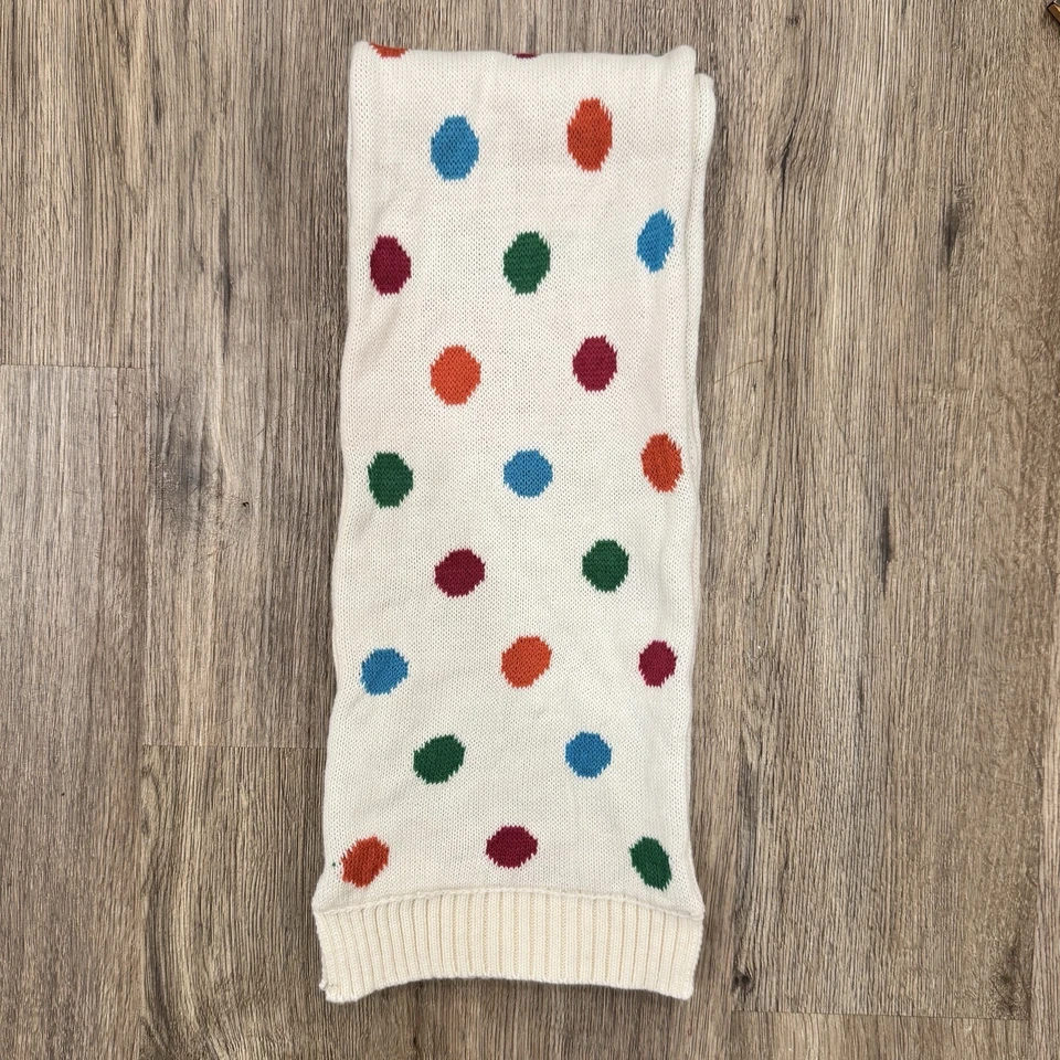 AERO Aeropostale Bufanda Blanca Arco Iris Lunares Multicolor Rectangular Cuello Envoltura Foto 3 de 4