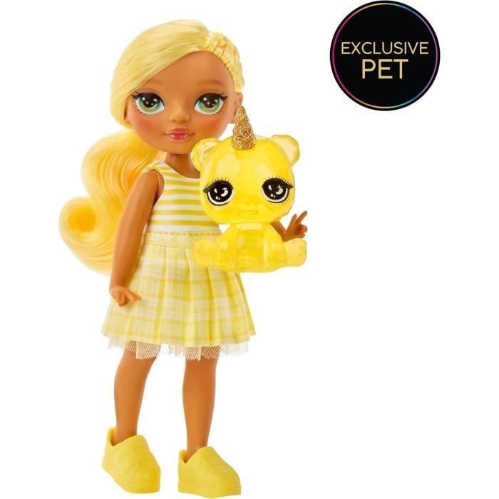 Poupée Rainbow High Littles articulée couleur jaune pour jouer et inventer des histoires à 4 ans