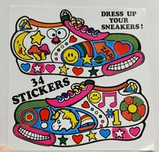 Vintage 1980s Sneaker Stickers Lot Star Bright Neat Feet Sticker Gang Rare