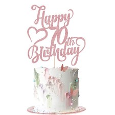 Happy 70th Birthday Cake Topper - 70th Birthday Cake Decoration
