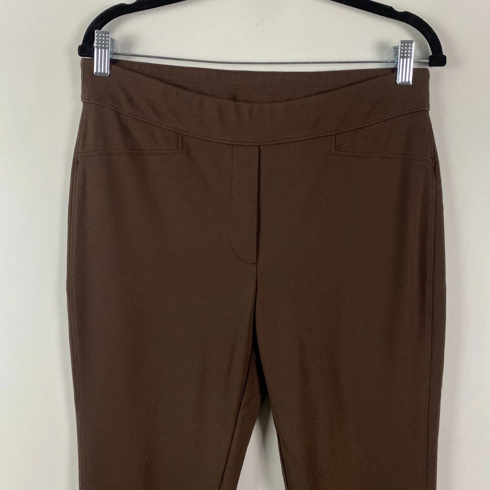 Chicos Brown Tailored Ponte Leggings Pants Size 2 US 12 Large - Image 2 of 4