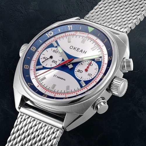 Okeah ST1901 Ocean Chronograph Military Chronograph CCCP Reissue Gear