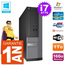 PC Dell 3020 SFF Intel i7-4770 RAM 16 Go Festplatte 1 To DVD-Brenner Wifi W7