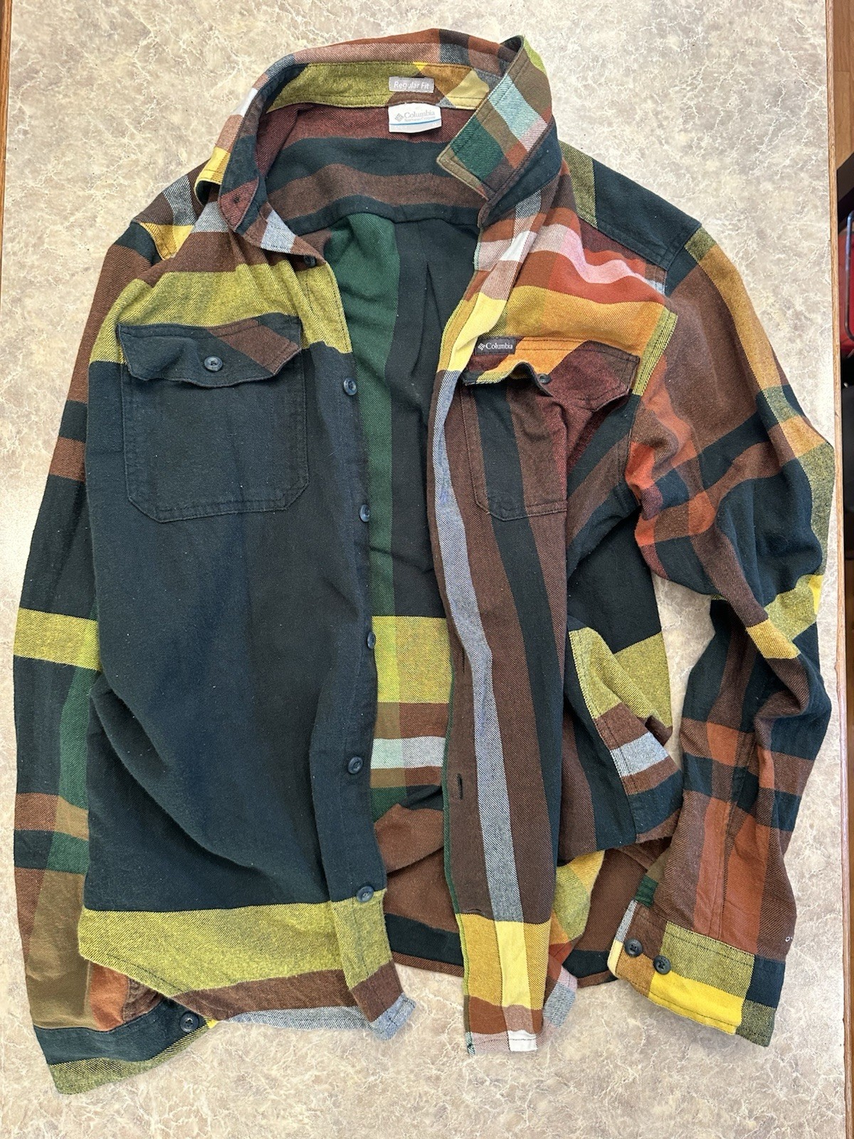 Vintage Columbia Men's M Flannel Shirt Omni-Wick Multi Color Button Up