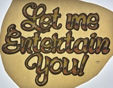 Original Vintage Let Me Entertain You Glitter Iron On Transfer