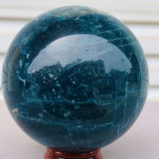 1.28lb Natural blue apatite ball sphere quartz crystal mineral healing