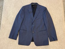 Z Zegna Suit Jacket Blazer Blue Check Sport Coat 7 54R Excellent Condition