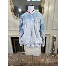 Artisans Sunschein Designs Vintage Fleece Cardigan size XL Cardinal Winter