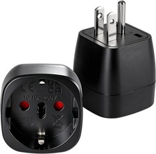 Europe EU to US Plug Adapter Travel Outlet Converter World Cup Fans Charger