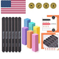 Nail Files and Buffers, Professional Manicure Tools Kit Rectangular Art Care ...