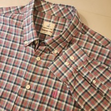 Johnnie-O Mens Shirt XL Hangin' Out Long Sleeve Button Down Blue Pink Plaid