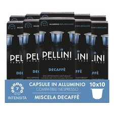 Pellini Decaffè, 100 Capsule in Alluminio Compatibili Nespresso, Miscela di C...