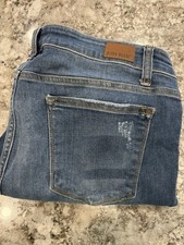 Judy Blue Skinny Fit Capri Jeans Womens Sz 15/32 Blue Raw Hem