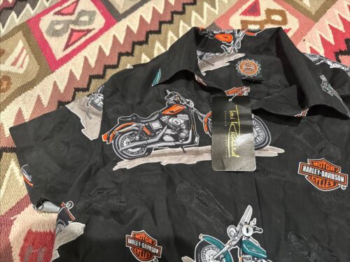 NEW Harley Davidson Tori Richard Hawaiin Button Up 100% Silk Top Women’s Small - Picture 4 of 8