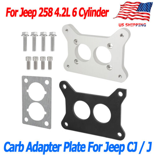 Carburetor Adapter Plate For Jeep AMC CJ 258 4.2L Ford Motorcraft 2100 2150 USA - Foto 2 di 10