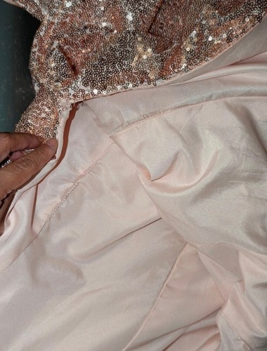 Rose Gold Sequin Evening Gown - Picture 13 of 14