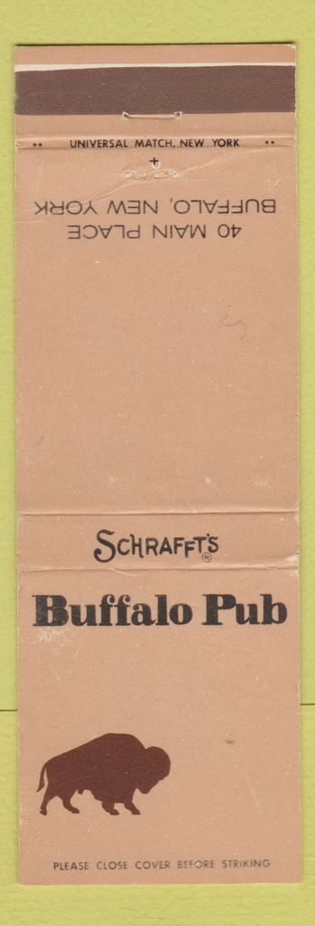 Matchbook Cover - Schrafft's Buffalo Pub Buffalo NY