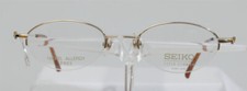 SEIKO T-444 Titanium Brille Brillengestell Gold Halbrand Titan Eyeglasses NEU