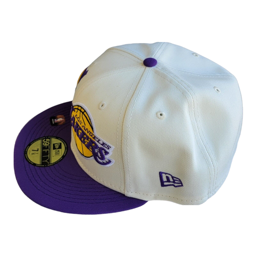 NBA Los Angeles Lakers Fitted Hat 7 7/8 Cream On Stage Draft NEW ERA 59fifty - Picture 9 of 12